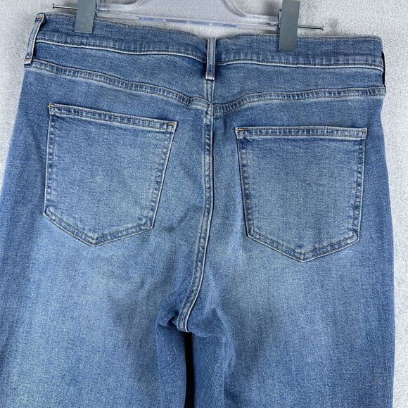 Gap Straight Jeans Vintage Slim Mid Rise Ankle Slit Womens Blue Size 32 |14R - Picture 3 of 10